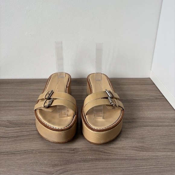 Ann Demeulemeester Sandals Platform Leather *Vintage* Beige 7.5 us Women's❤️ - Picture 14 of 14
